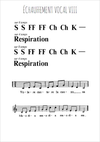 Echauffement vocal VIII Partitions gratuites
